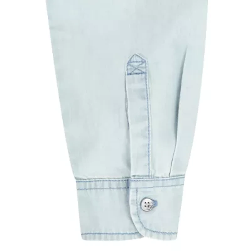 Levi's Big Kid Girls Hooded Long Sleeve Regular Fit Button-Down Shirt