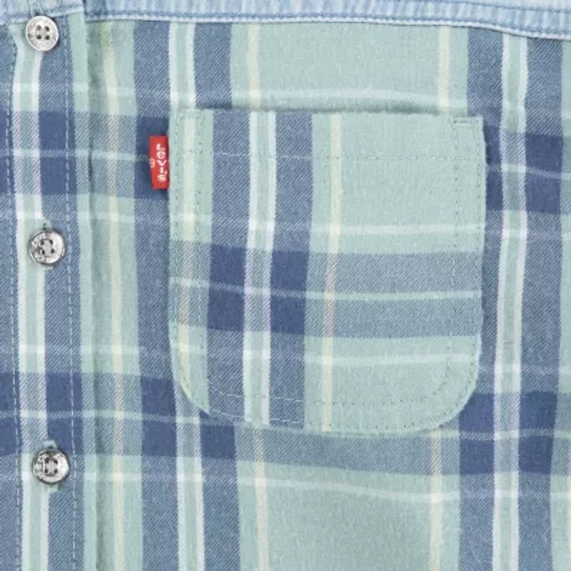 Levi's Big Kid Girls Hooded Long Sleeve Regular Fit Button-Down Shirt