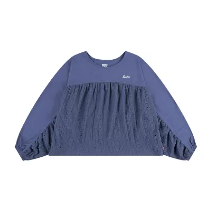 Levi's Big Kid Girls Round Neck Long Sleeve Blouse