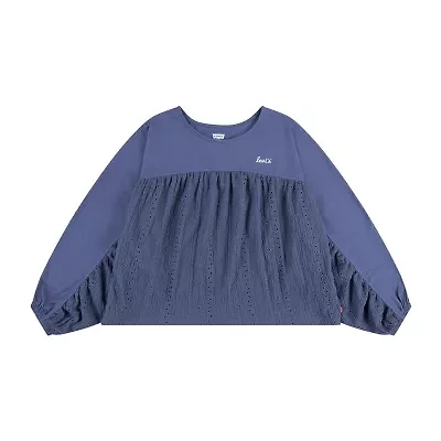 Levi's Big Kid Girls Round Neck Long Sleeve Blouse
