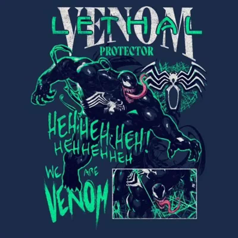 Novelty Mens Crew Neck Short Sleeve Regular Fit Venom Graphic T-Shirt