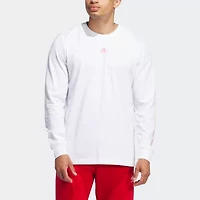 adidas Mens Crew Neck Long Sleeve Regular Fit Graphic T-Shirt