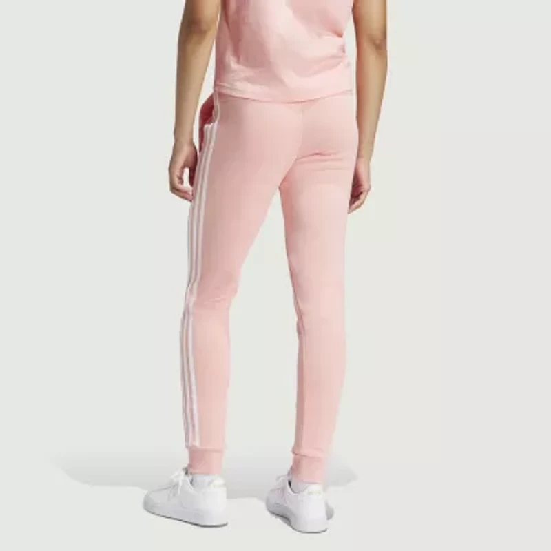 adidas Womens Drawstring Waist Cuffed Mid Rise Fleece Active Jogger Pant