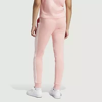 adidas Womens Drawstring Waist Cuffed Mid Rise Fleece Active Jogger Pant