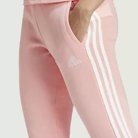 adidas Womens Drawstring Waist Cuffed Mid Rise Fleece Active Jogger Pant