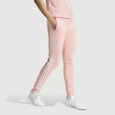 adidas Womens Drawstring Waist Cuffed Mid Rise Fleece Active Jogger Pant