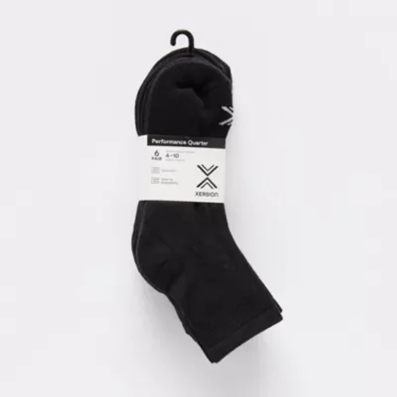Xersion Essential Performance Womens Breathable 6 Pair Quarter Ankle Socks