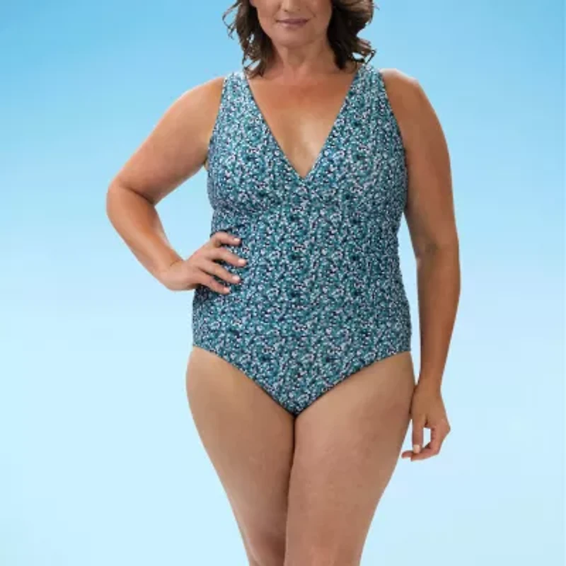 Dolfin Aquashape Surplice Wrap Womens One Piece Swimsuit