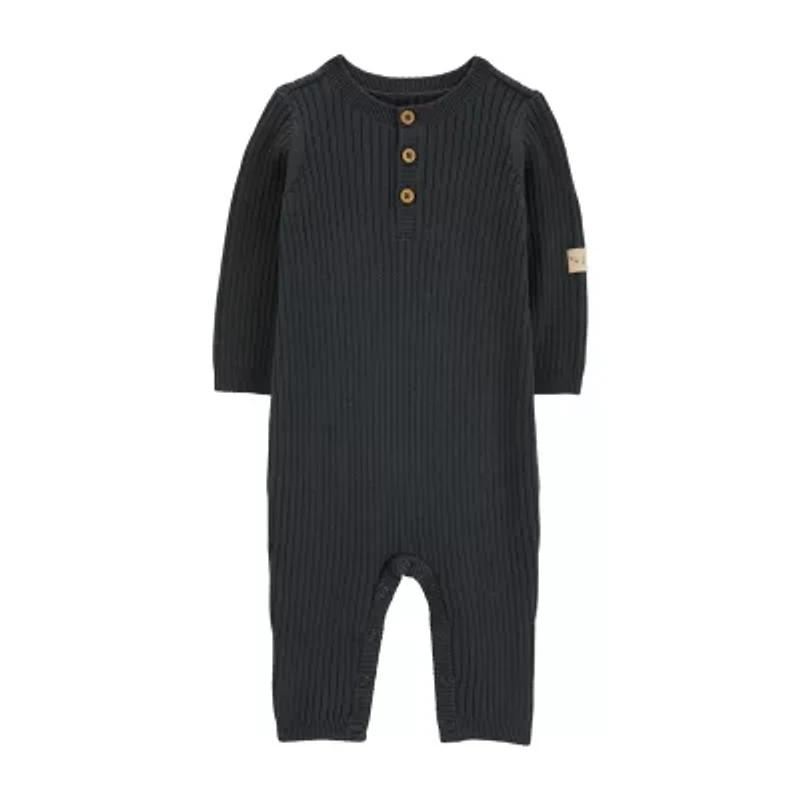 Carter's Baby Boys Crew Neck Long Sleeve Rib Jumpsuit