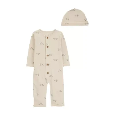 Carter's Baby Boys Crew Neck Long Sleeve 2-pc. Jumpsuit