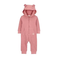 Carter's Baby Girls Hooded Long Sleeve Jumpsuit