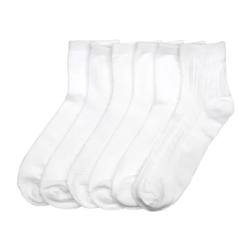Cuddl Duds Womens 6 Pair Quarter Ankle Socks