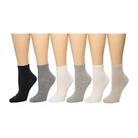 Cuddl Duds Womens 6 Pair Quarter Ankle Socks