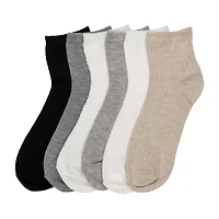 Cuddl Duds Womens 6 Pair Quarter Ankle Socks
