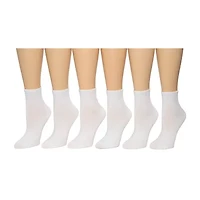 Cuddl Duds Womens 6 Pair Quarter Ankle Socks