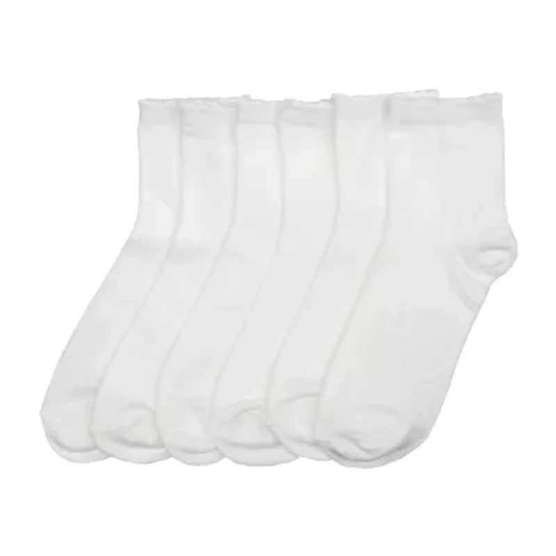 Cuddl Duds Womens 6 Pair Quarter Ankle Socks