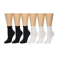 Cuddl Duds Womens 6 Pair Quarter Ankle Socks
