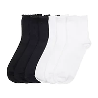 Cuddl Duds Womens 6 Pair Quarter Ankle Socks
