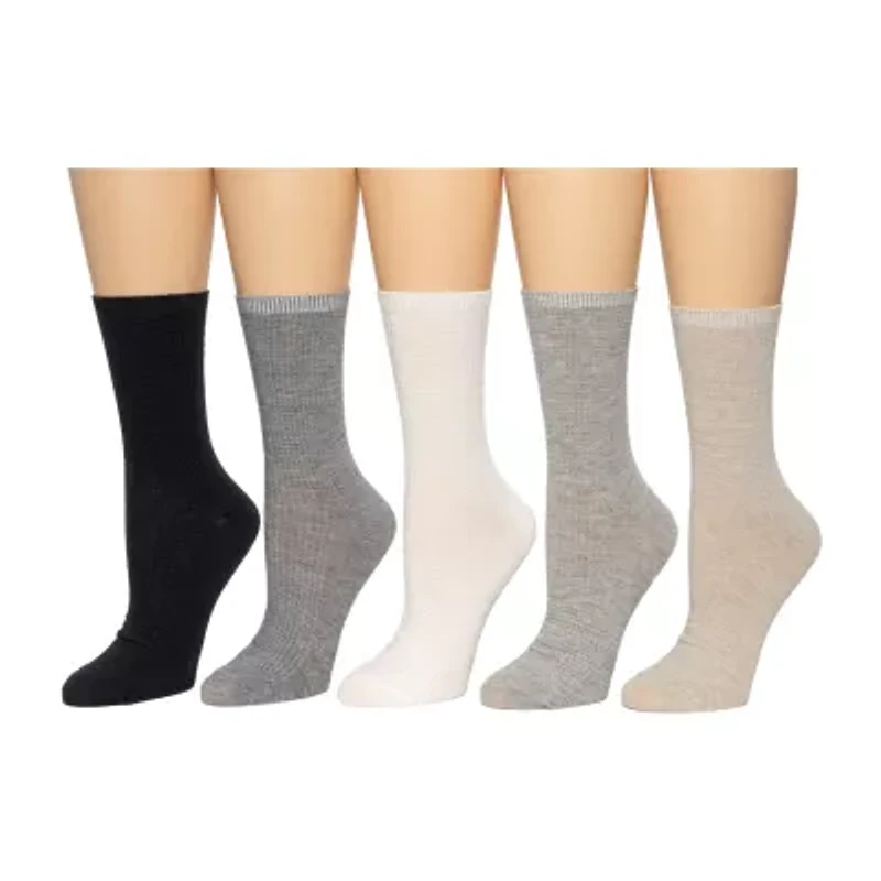 Cuddl Duds Womens 5 Pair Crew Socks