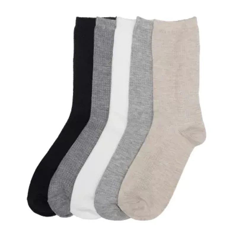 Cuddl Duds Womens 5 Pair Crew Socks