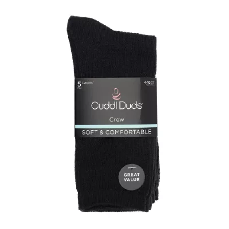 Cuddl Duds Womens 5 Pair Crew Socks