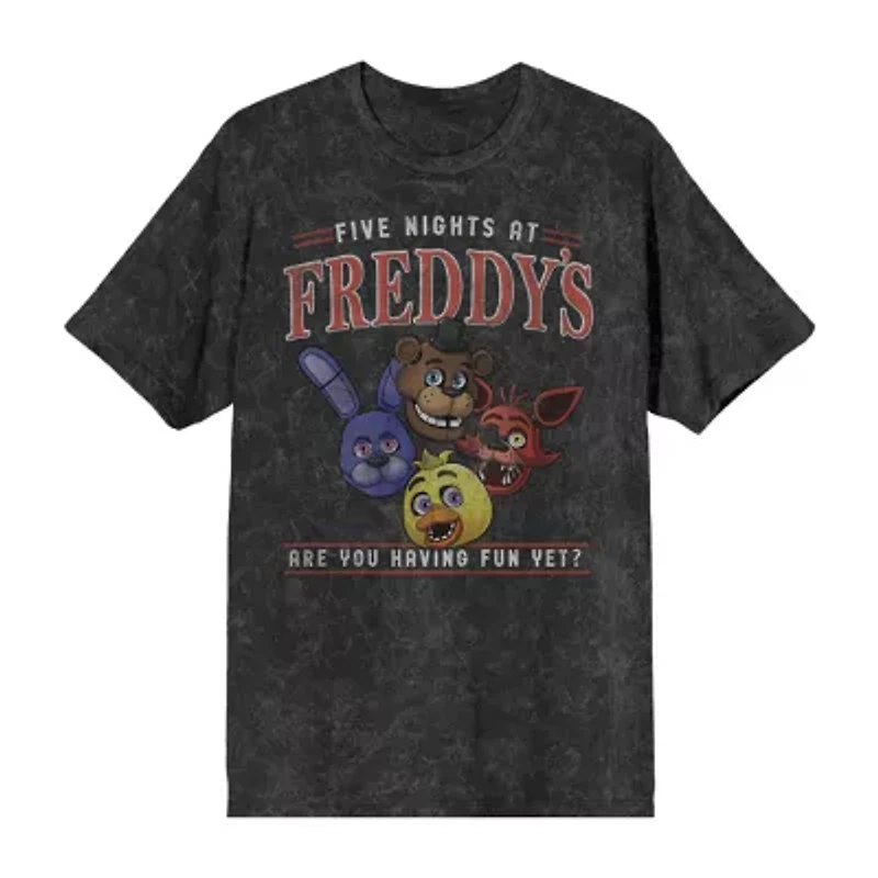 Five Nights At Freddy'S Oversized Tee Womens Crew Neck Short Sleeve Juniors Graphic T-Shirt