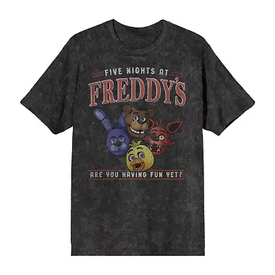 Five Nights At Freddy'S Oversized Tee Womens Crew Neck Short Sleeve Juniors Graphic T-Shirt