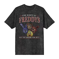 Five Nights At Freddy'S Oversized Tee Womens Crew Neck Short Sleeve Juniors Graphic T-Shirt