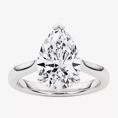 Grown Gorgeous (F, Vs2) Womens 2 1/4 CT. Lab White Diamond 14K Gold Pear Solitaire Engagement Ring