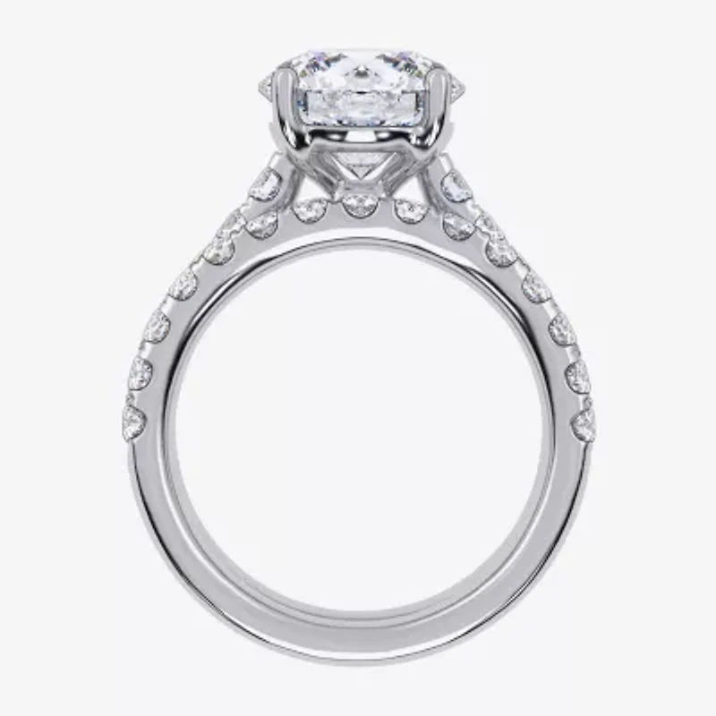 (G-H / Si1-Si2) Womens 4 CT. T.W. Lab Grown White Diamond 14K Gold Round Side Stone Bridal Set