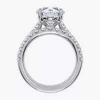 (G-H / Si1-Si2) Womens 4 CT. T.W. Lab Grown White Diamond 14K Gold Round Side Stone Bridal Set
