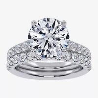 (G-H / Si1-Si2) Womens 4 CT. T.W. Lab Grown White Diamond 14K Gold Round Side Stone Bridal Set