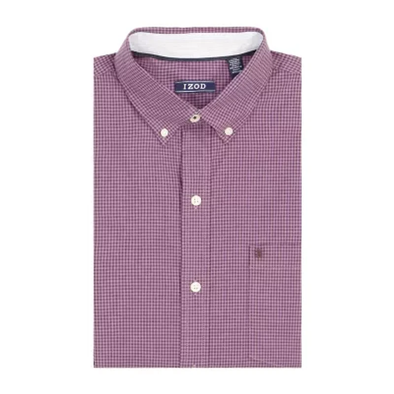IZOD Performance Comfort Mens Long Sleeve Cuffed Classic Fit Big and Tall Button-Down Shirt