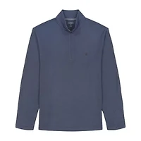 IZOD Feeder Stripe Mens Long Sleeve Big and Tall Quarter-Zip Pullover