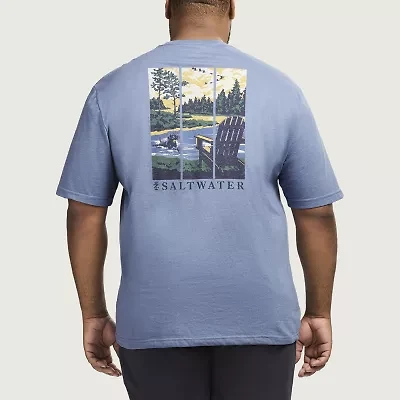 IZOD Saltwater Mens Crew Neck Short Sleeve Classic Fit Big and Tall Graphic T-Shirt
