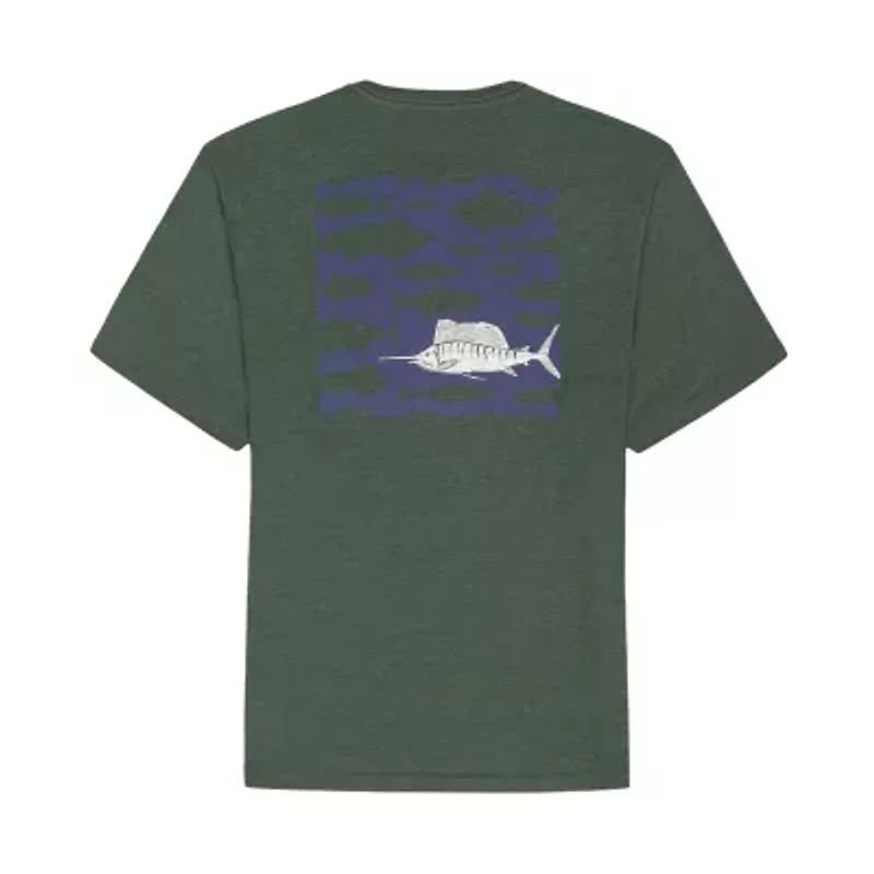 IZOD Saltwater Mens Crew Neck Short Sleeve Classic Fit Big and Tall Graphic T-Shirt