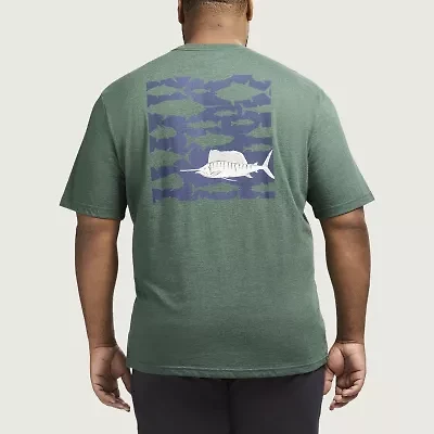 IZOD Saltwater Mens Crew Neck Short Sleeve Classic Fit Big and Tall Graphic T-Shirt