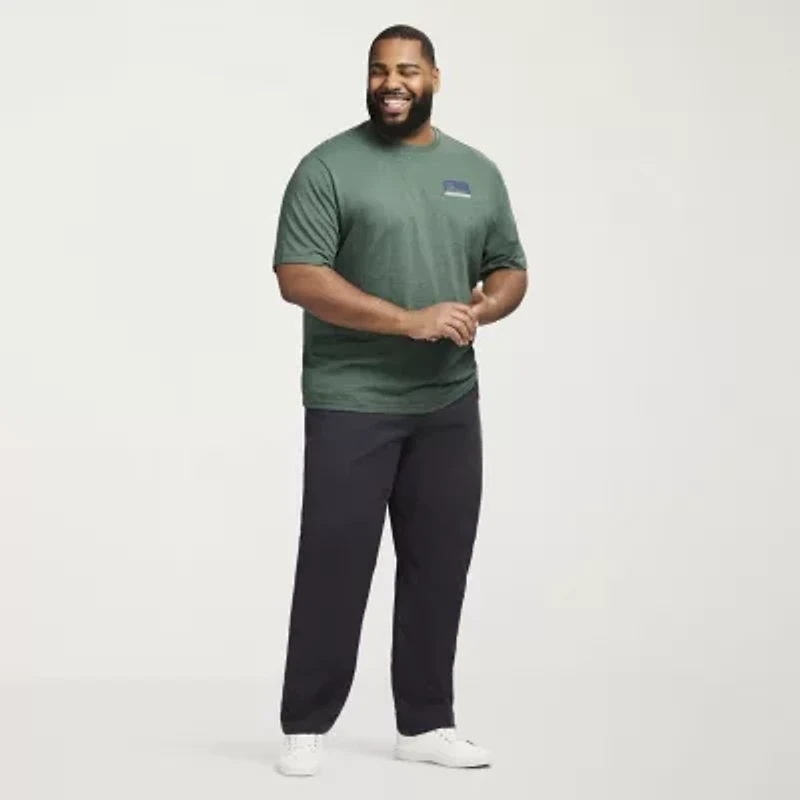 IZOD Saltwater Mens Crew Neck Short Sleeve Classic Fit Big and Tall Graphic T-Shirt