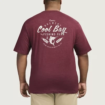 IZOD Saltwater Mens Crew Neck Short Sleeve Classic Fit Big and Tall Graphic T-Shirt