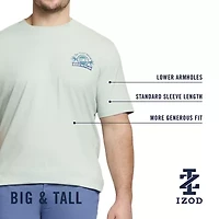 IZOD Saltwater Mens Crew Neck Short Sleeve Classic Fit Big and Tall Graphic T-Shirt