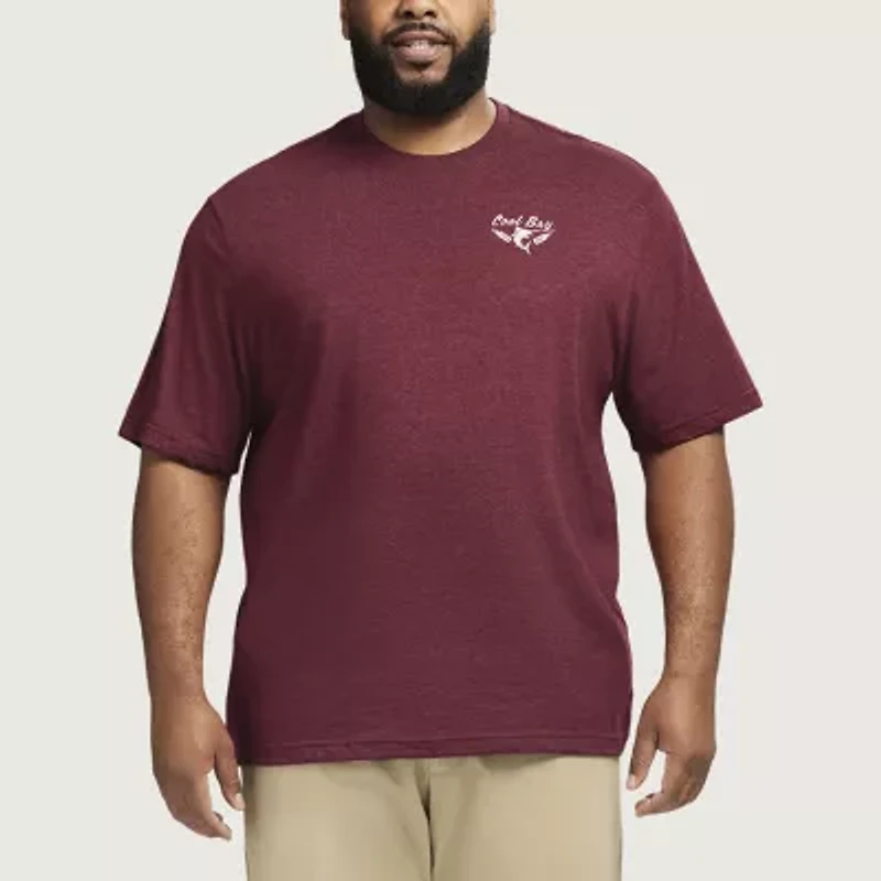 IZOD Saltwater Mens Crew Neck Short Sleeve Classic Fit Big and Tall Graphic T-Shirt