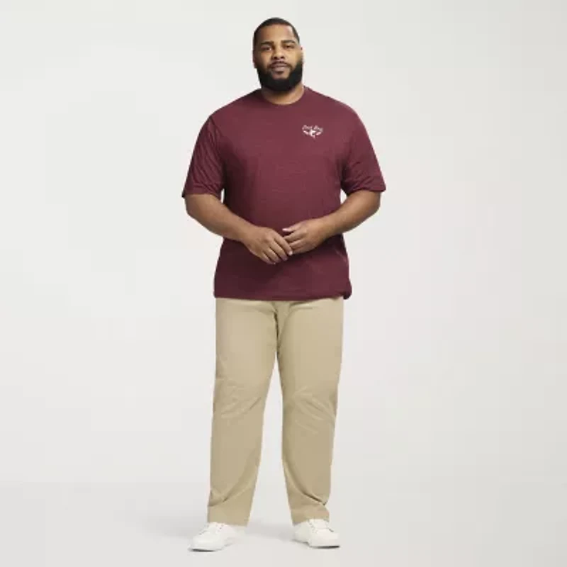 IZOD Saltwater Mens Crew Neck Short Sleeve Classic Fit Big and Tall Graphic T-Shirt