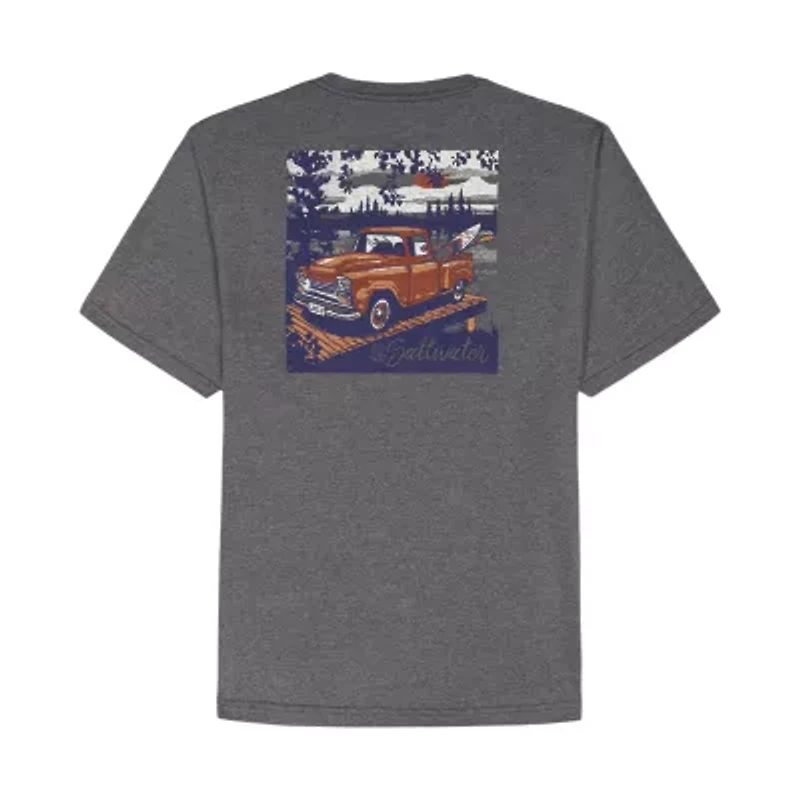 IZOD Saltwater Mens Crew Neck Short Sleeve Classic Fit Big and Tall Graphic T-Shirt