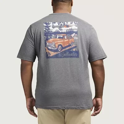 IZOD Saltwater Mens Crew Neck Short Sleeve Classic Fit Big and Tall Graphic T-Shirt