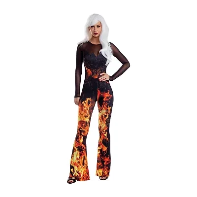 Womens Flame Jumpsuit Costume