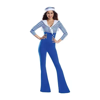 Womens Sailorette Jumpsuit Costume