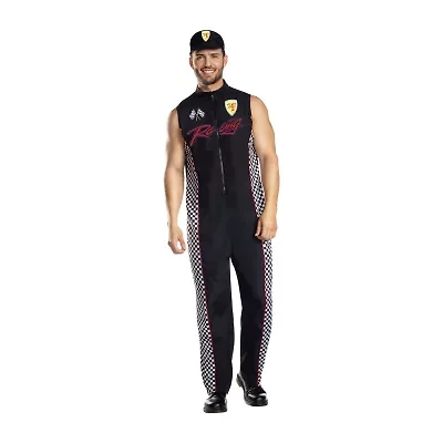 Mens Formula Racer Jumpsuit Costume