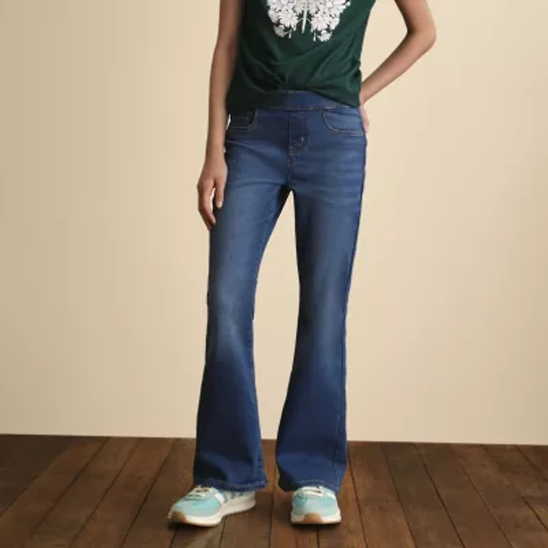 Thereabouts Little & Big Kid Girls Pull On Flare Leg Jean