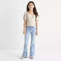 Thereabouts Little & Big Kid Girls Pintuck Flare Leg Jean