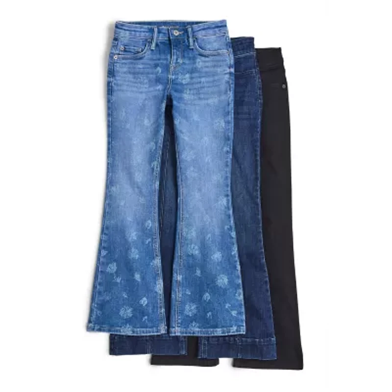 Thereabouts Little & Big Kid Girls Pintuck Flare Leg Jean